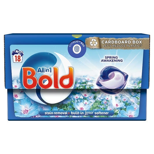 Bold All-in-1 Washing Liquid Capsules 18 Washes, Spring Awakening