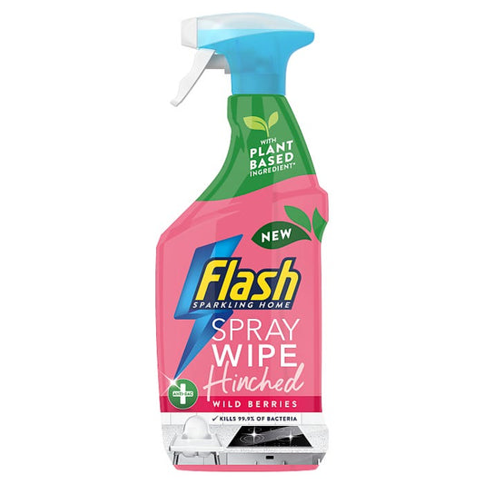 Flash Spray.Wipe.Hinched. Wild Berries Antibacterial Multi Purpose Cleaning Spray 800ML