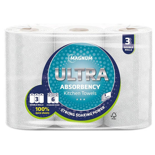 Magnum Ultra Double Kitchen Towel 3 Ply (Pack of 3)