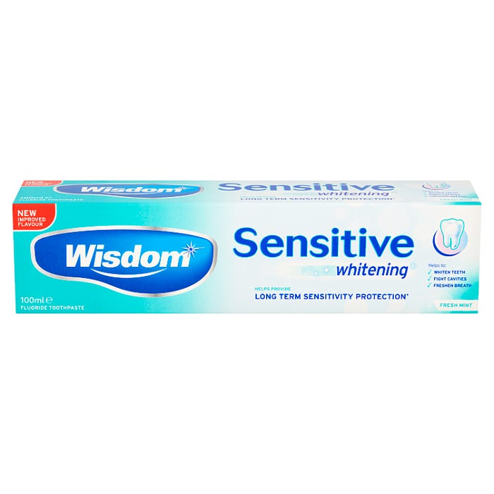 Wisdom Sensitive Whitening Fresh Mint Fluoride Toothpaste, 100ml