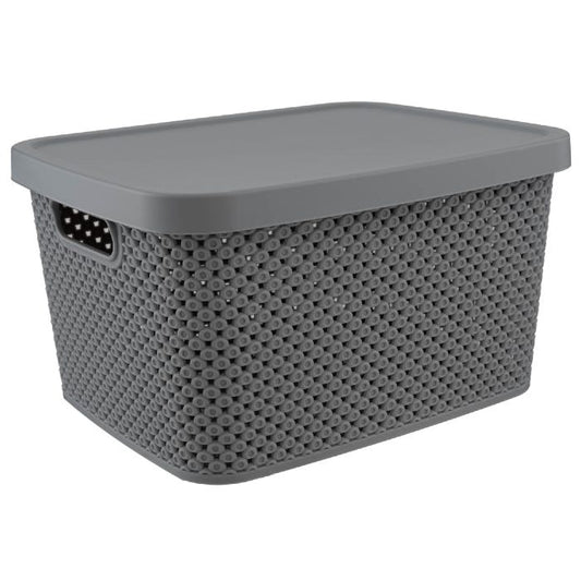 Pepco Grey Storage Basket With Lid
