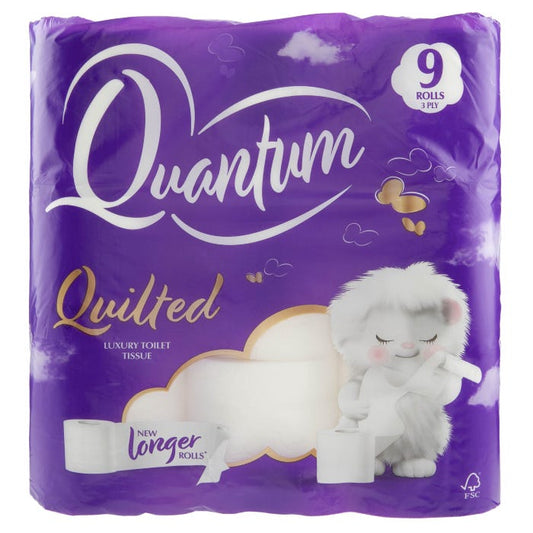 Quantum Quilted Luxury Toilet Tissue, 3 Ply (Pack of 9)