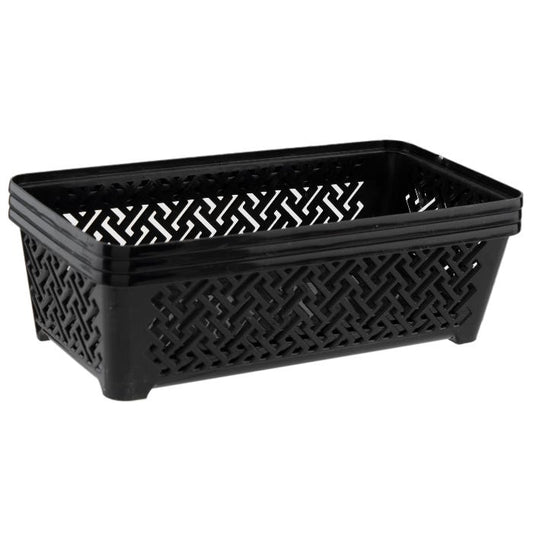 Pepco Small Black Plastic Storage Boxes (Pack of 3)