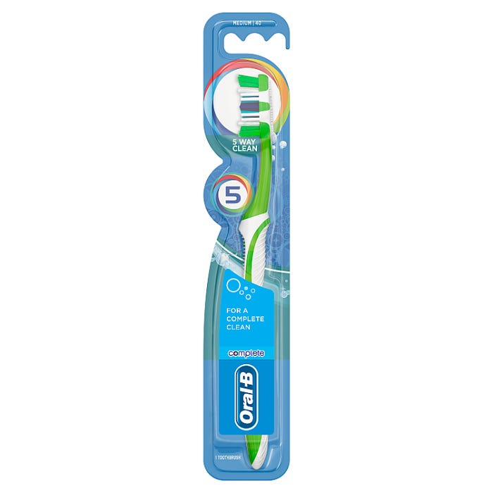 Oral-B Complete 5 Way Clean Toothbrush, Medium Bristles - Green