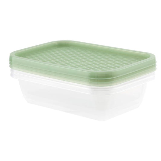 Plastic Container, 1100ml (Pack of 3) - Green