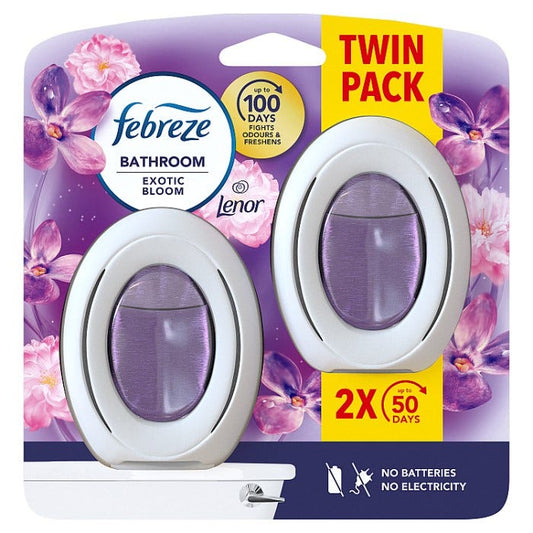 Febreze Bathroom Air Freshener Exotic Bloom Twin Pack