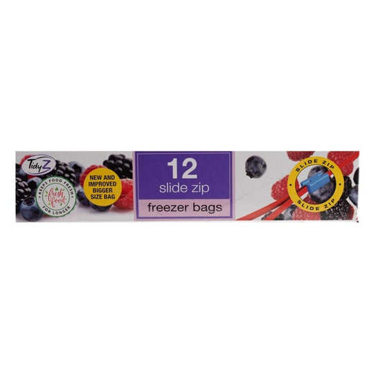 Tidyz Slide Zip Freezer Bags (Pack Of 12)