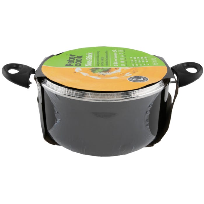 Peter Cook Non Stick Pot - Black, 5L