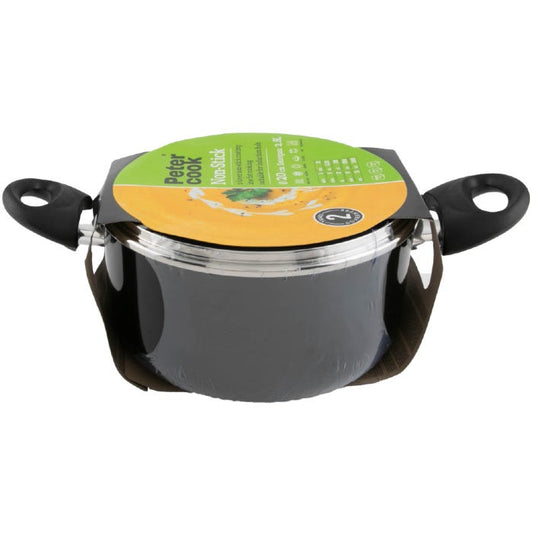 Peter Cook Non Stick Pot - Black, 2.8L