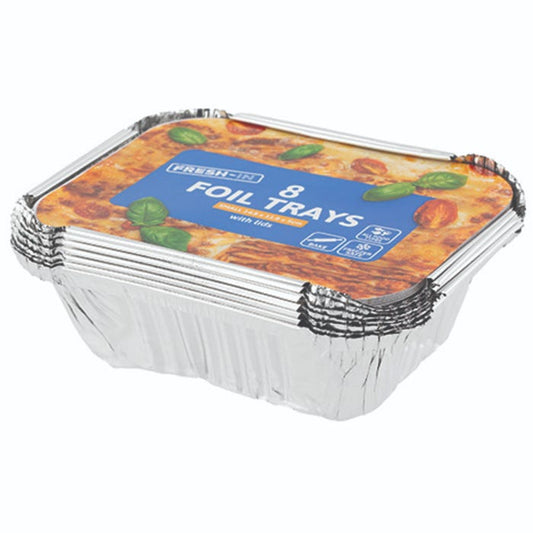 Foil Trays With Lids (Pack of 8)