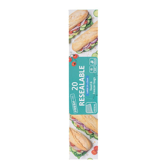 Resealable Food and Freezer Bags - Large (Pack of 20)