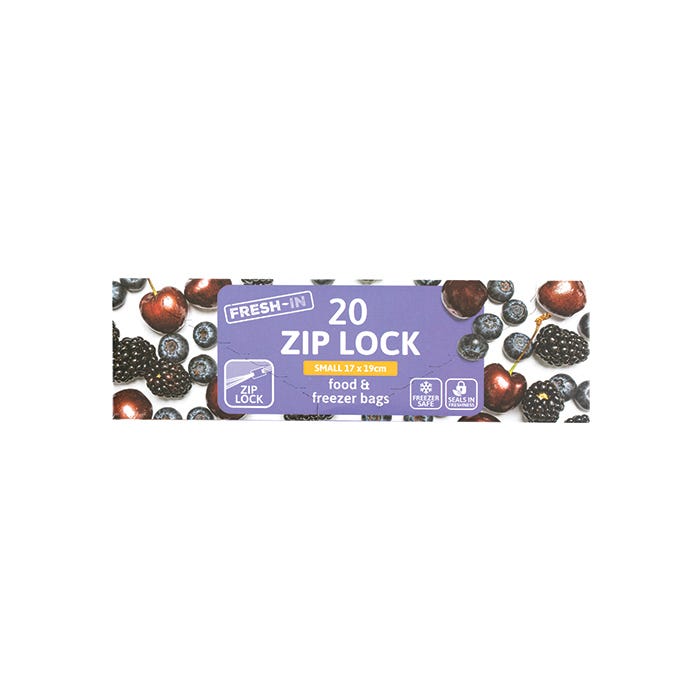 Zip Lock Food and Freezer Bags - Small (Pack of 20)