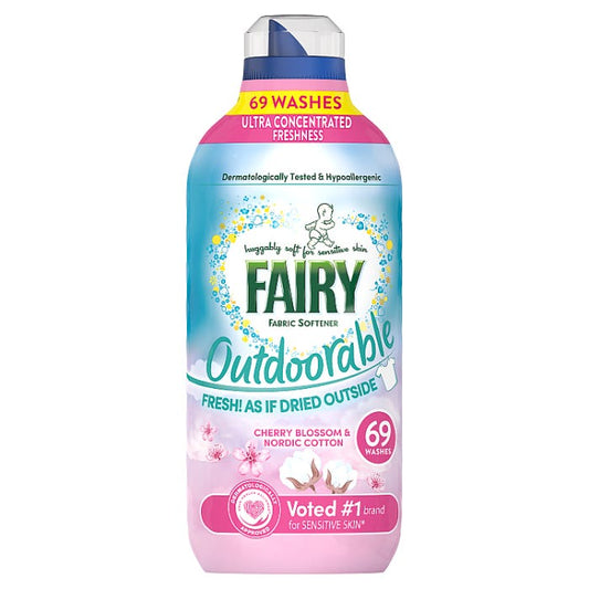 Fairy Outdoorable Fabric Conditioner - Cherry Blossom and Nordic Cotton, 69 Washes, 966ml
