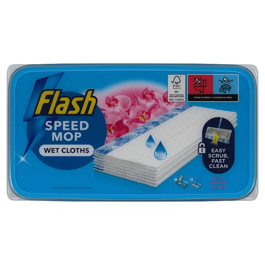 Flash Speedmop Floor Cleaner Wet Wipes Wild Orchid (10 Cloths)