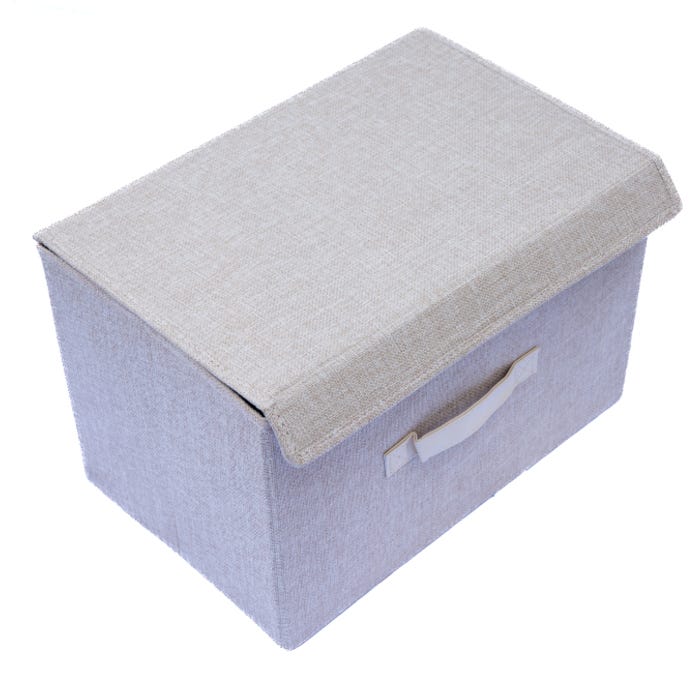 Canvas Foldable Box - Cream, 39 x 25 x 25cm