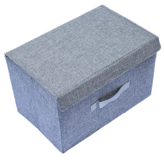 Canvas Foldable Box - Grey, 39 x 25 x 25cm