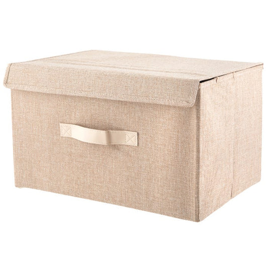 Canvas Foldable Box - Cream, 30 x 30 x 30cm