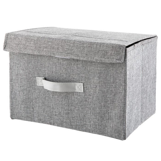 Canvas Foldable Box - Grey, 30 x 30 x 30cm