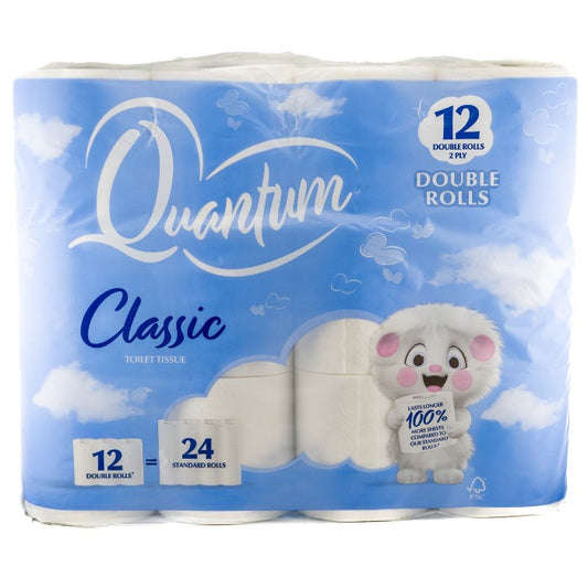 Quantum Classic Toilet Tissue, Double Roll (Pack of 12)