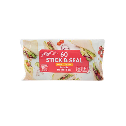 Stick & Seal Small Food & Freezer Bags, 17 x 20.5cm (Pack of 60)