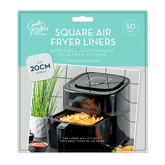 Square Air Fryer Liners (Pack of 50 x 20cm)