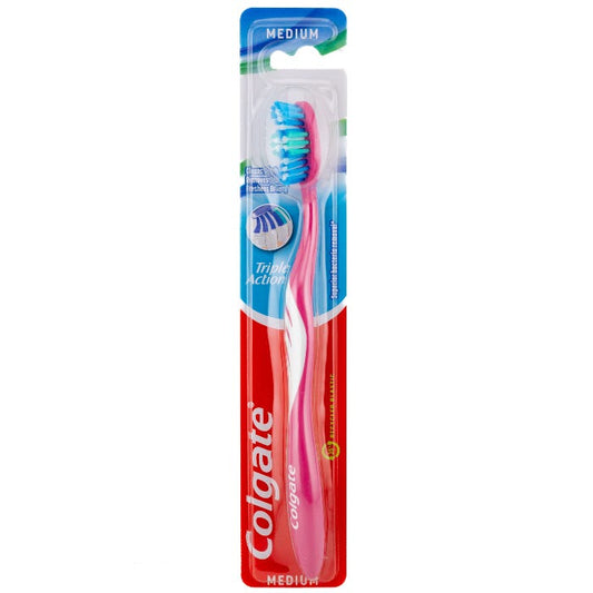 Colgate Triple Action Toothbrush - Pink, Medium