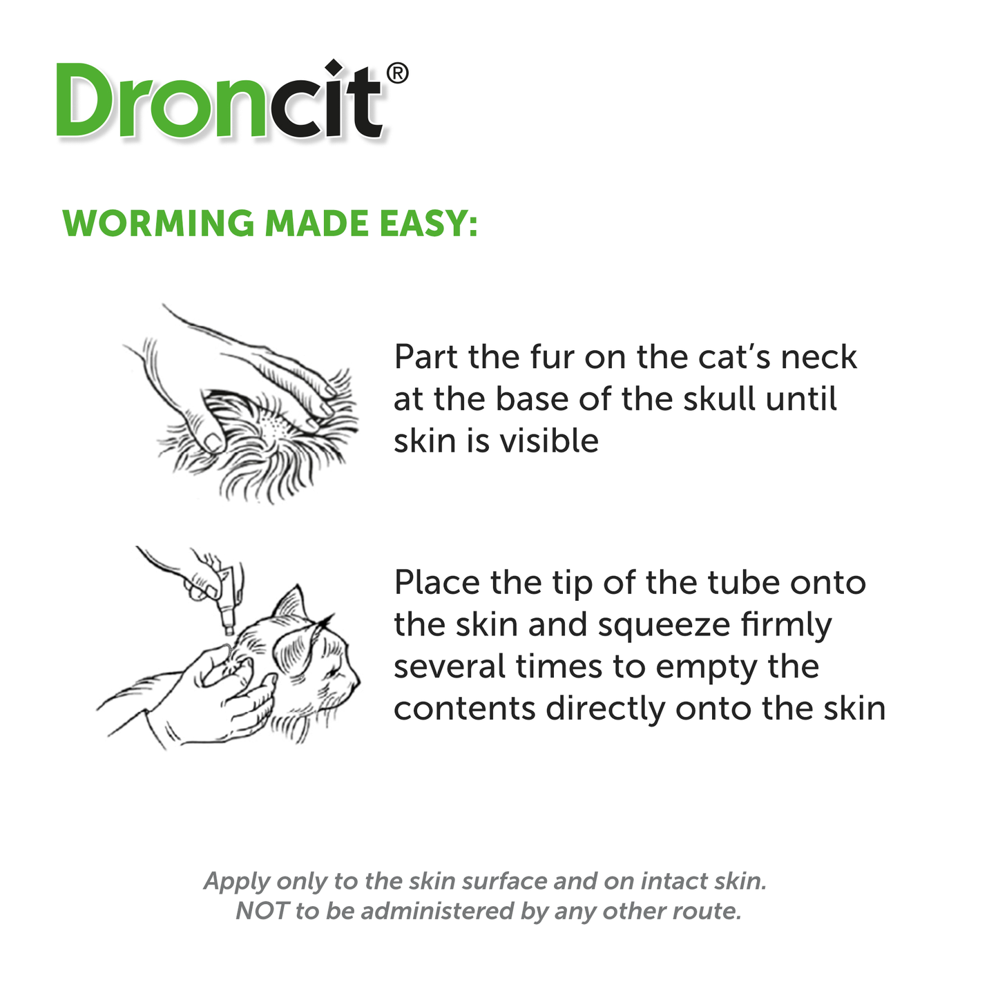 Droncit Spot-On Tapewormer For Cats from 1kg 4 Pack