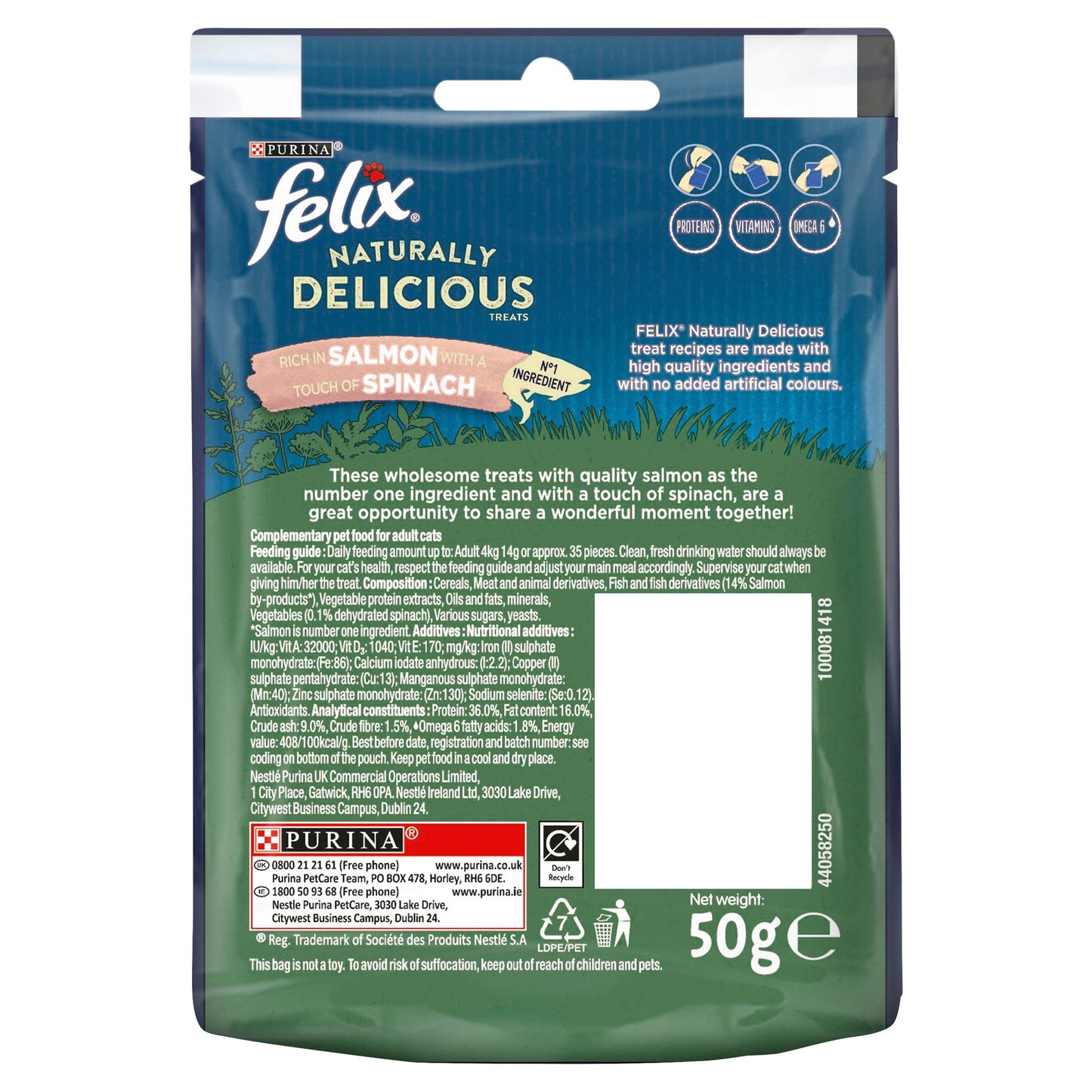 Felix Naturally Delicious Cat Treats Salmon 50g