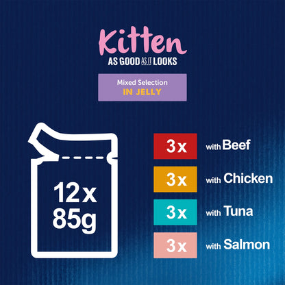 Felix As Good As it Looks Kitten Wet Food Mixed Selection in Jelly