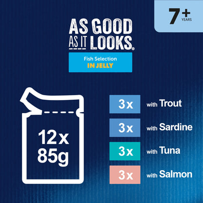 Felix As Good As it Looks Senior Wet Cat Food Fish In Jelly