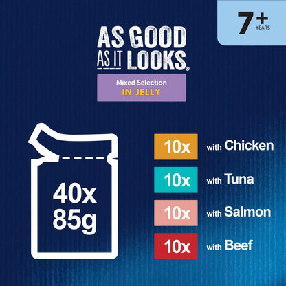 Felix As Good As it Looks Senior Wet Cat Food Mixed Selection in Jelly