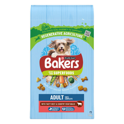 Bakers Adult Dry Dog Food with Tasty Beef & Country Vegetables 2.85kg