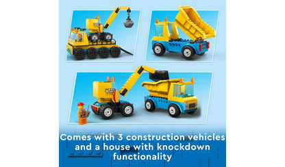 LEGO City Construction Trucks & Wrecking Ball Crane 60391