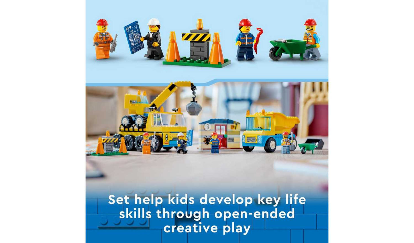 LEGO City Construction Trucks & Wrecking Ball Crane 60391