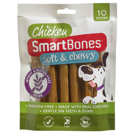 SmartBones Rawhide Alternative Dog Chew Sticks Chicken 10 Pack 198g