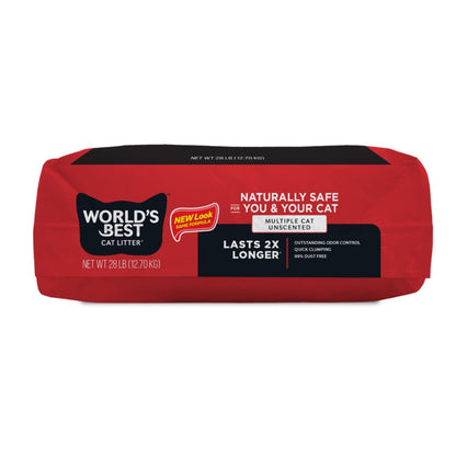 World's Best Quick Clumping Corn Multiple Unscented Cat Litter 12.7kg