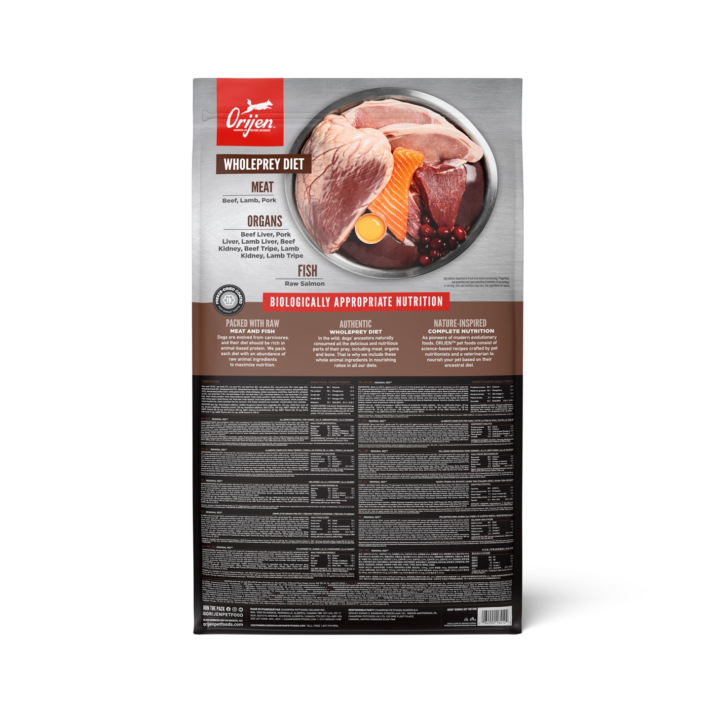 ORIJEN Regional Red Adult Dry Dog Food with Beef Lamb & Pork