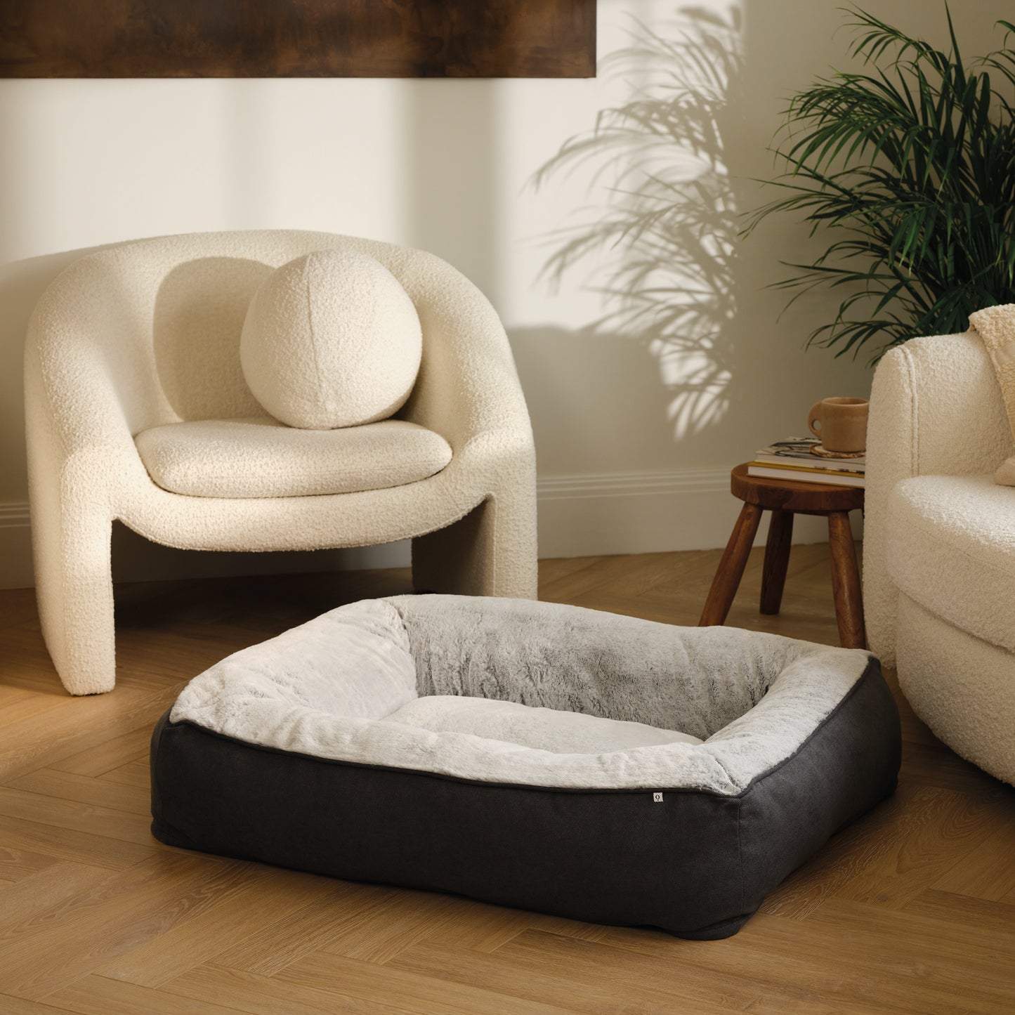 Noble Memory Foam Cube Dog Bed Grey