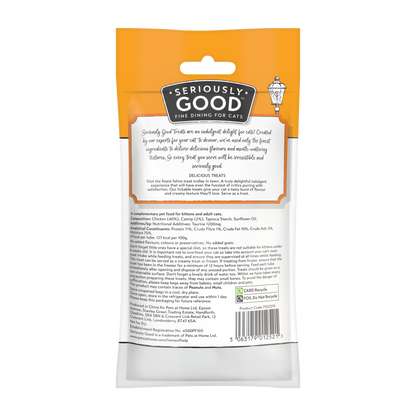 Seriously Good Creamy Lickable Cat Treats Chicken with Catnip 4x15g