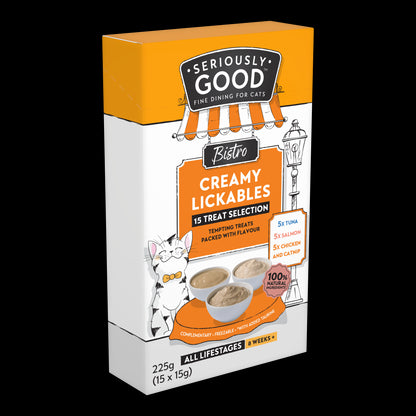 Seriously Good Creamy Lickable Cat Treats Variety 15 Pack