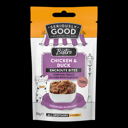 Seriously Good Chicken Encroute Cat Treat Bites 30g