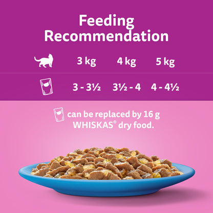 Whiskas 1+ Adult Wet Cat Food Fish Selection In Jelly 80x85g