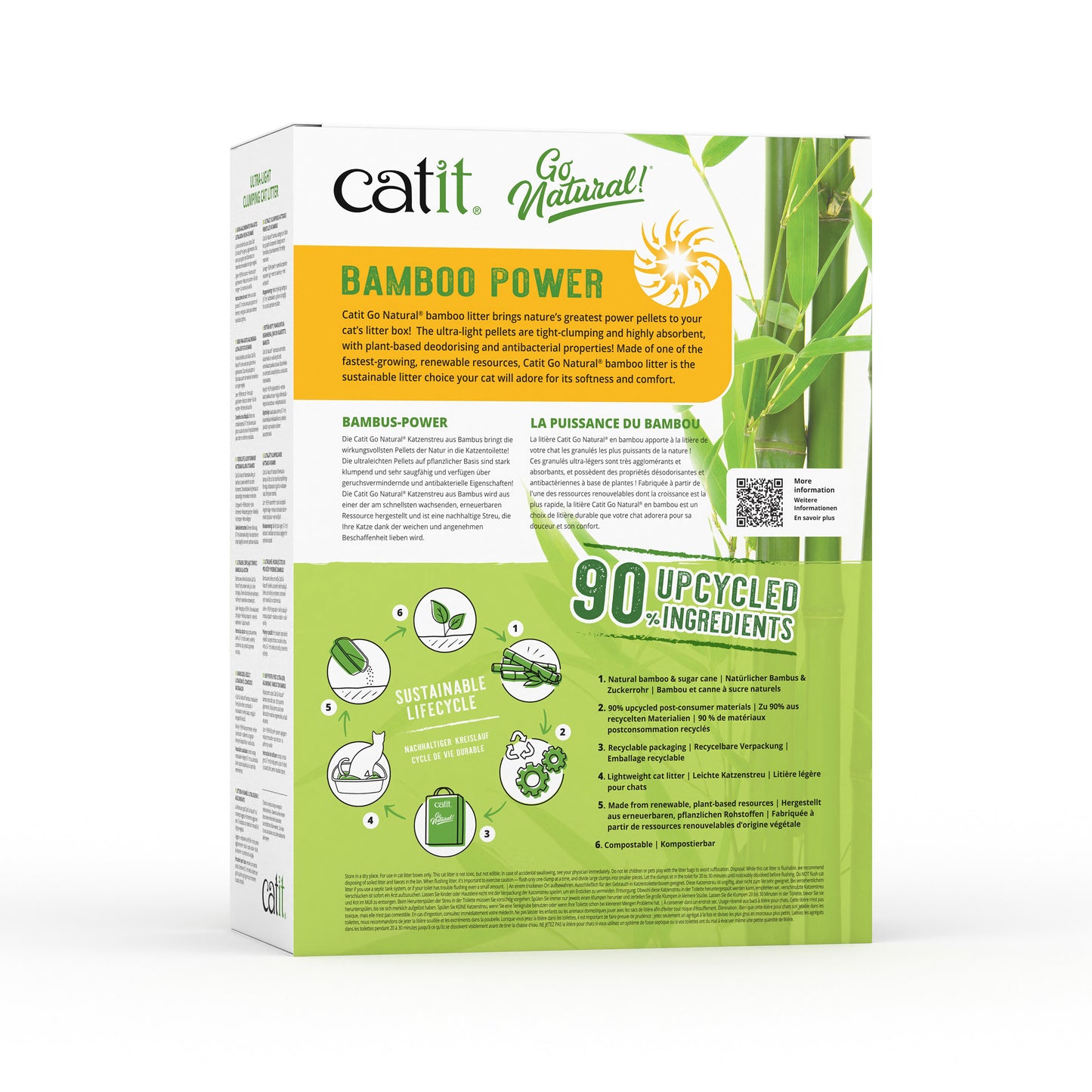 Catit Go Natural Ultra-light Bamboo Clumping Vanilla Scented Cat Litter 3.6kg
