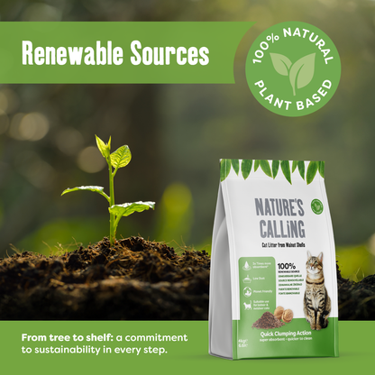 Nature's Calling Walnut Shell Clumping Cat Litter 4kg