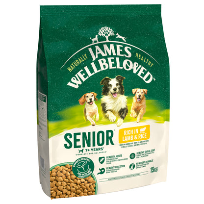 James Wellbeloved Senior Dry Dog Food Lamb & Rice 15kg