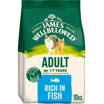 James Wellbeloved Adult Dry Cat Food Fish 10kg