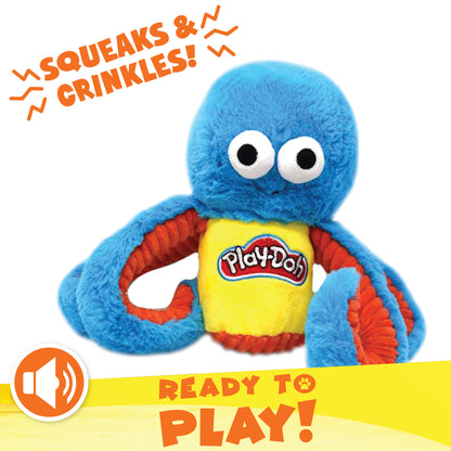 Hasbro Play-Doh Octopus Squeak & Crunch Plush Dog Toy