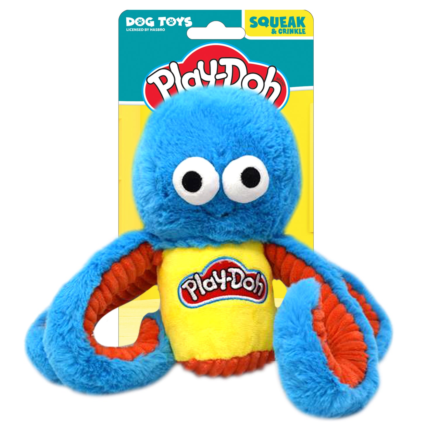 Hasbro Play-Doh Octopus Squeak & Crunch Plush Dog Toy