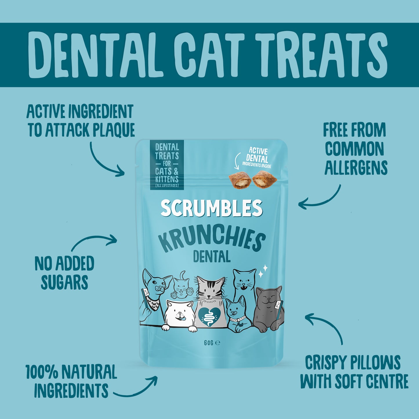 Scrumbles Krunchies Dental Cat Treats