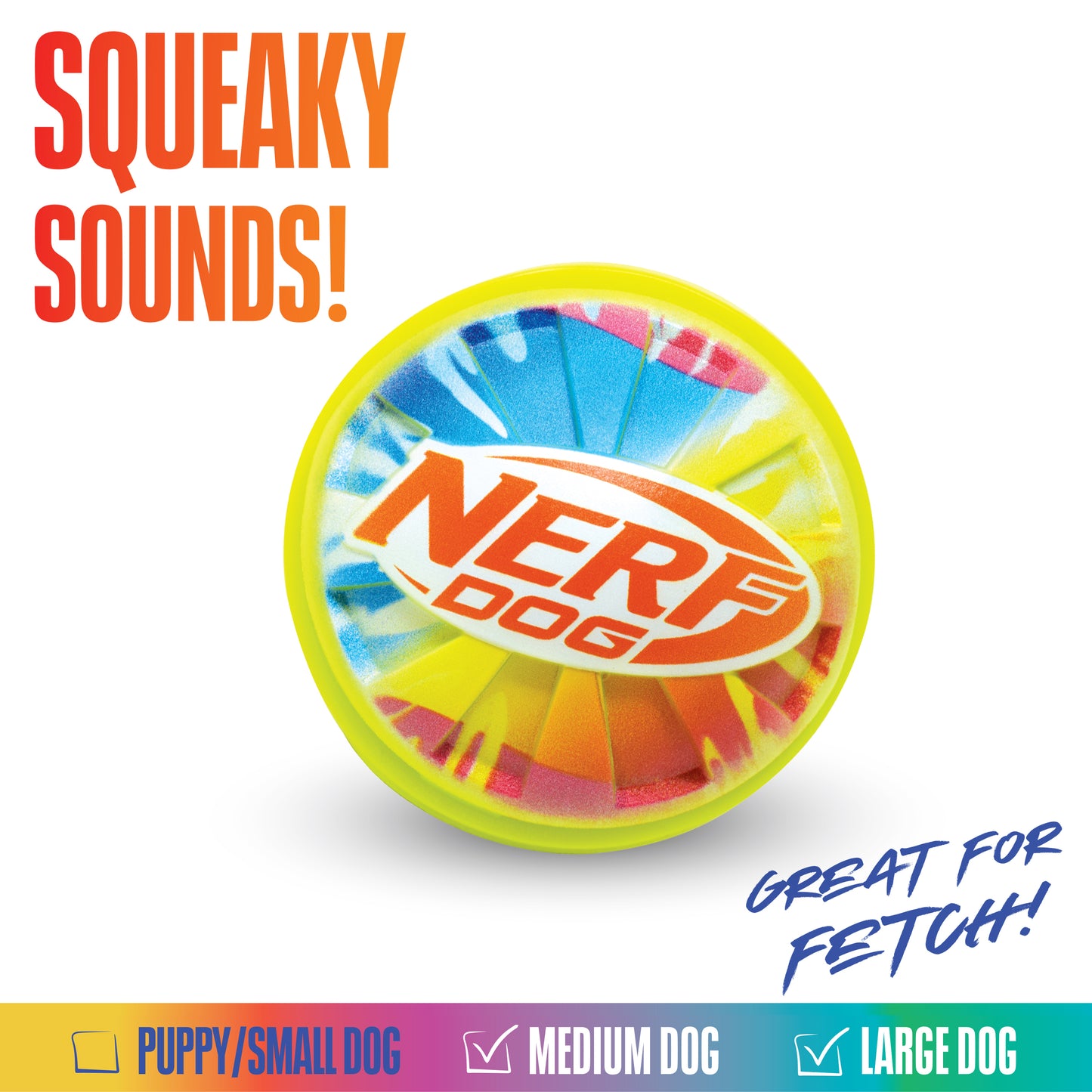 Nerf Colour Blast Squeak TPR Ball Dog Toy
